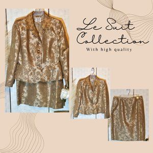 "Power Dressing Perfected: Le Suit Collection Suit - Size 14." GOLD BRONZE